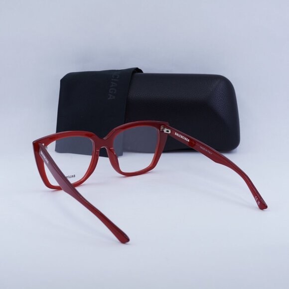 Balenciaga BB0062O 004 Cat Eye Eyeglasses 53mm - Shiny Red - Picture 9 of 9